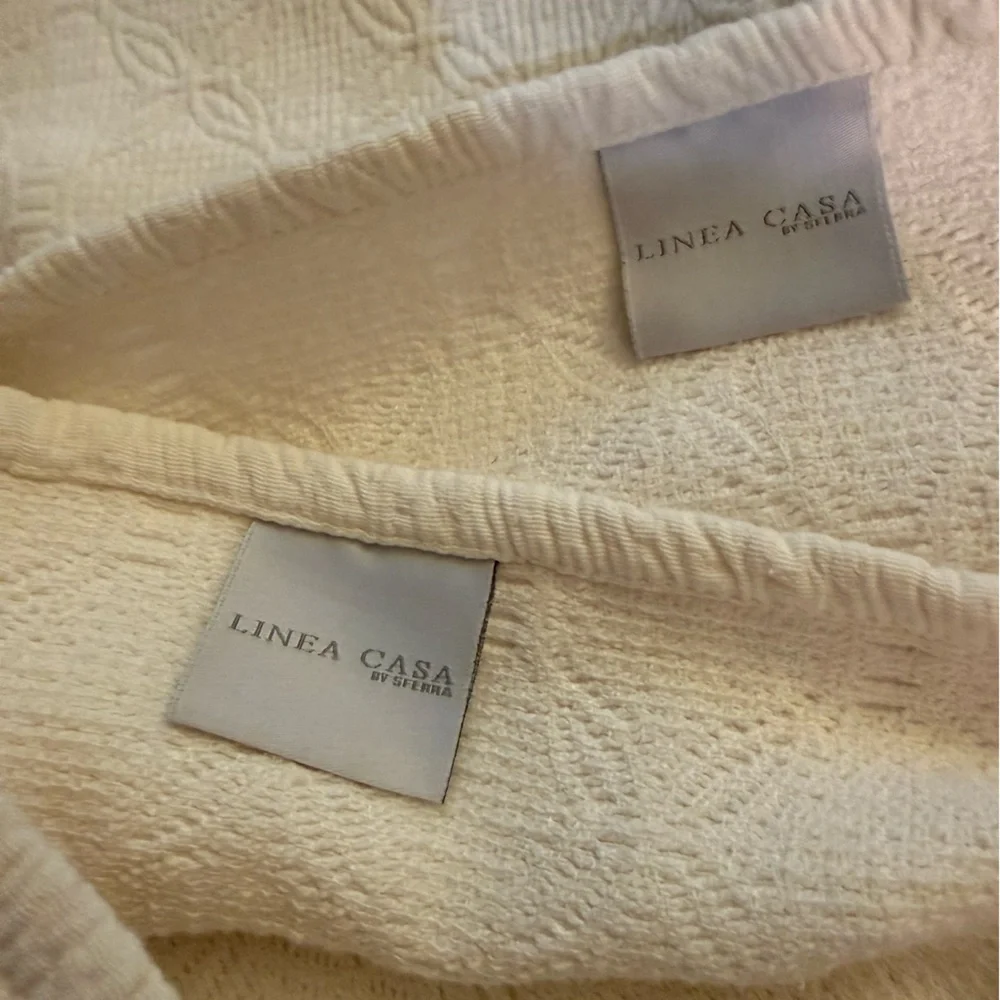 SFERRA LINEA CASA 2 KING Matelasse Ivory Pillow Shams